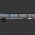 Blue Tanker Trailer With Large Stainless Steel Tank Red Rear Lights And Reflective Surface