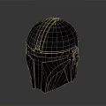 Tactical Sci Fi Helmet With Metallic Stripe Design And Sleek Surface Details