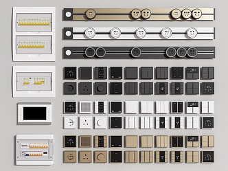 Modern switch socket combination 3d model