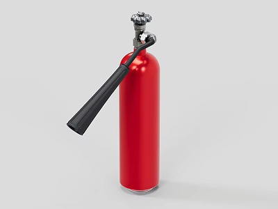 Red Fire Extinguisher Essential Fire Safety Equipment With Black Handle And Silver Top 3d model