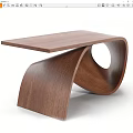 Log Streamline Design Desk 3d model