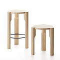 Modern Minimalist Wooden Round Side Tables With Light Wood Finish And Sleek Legs