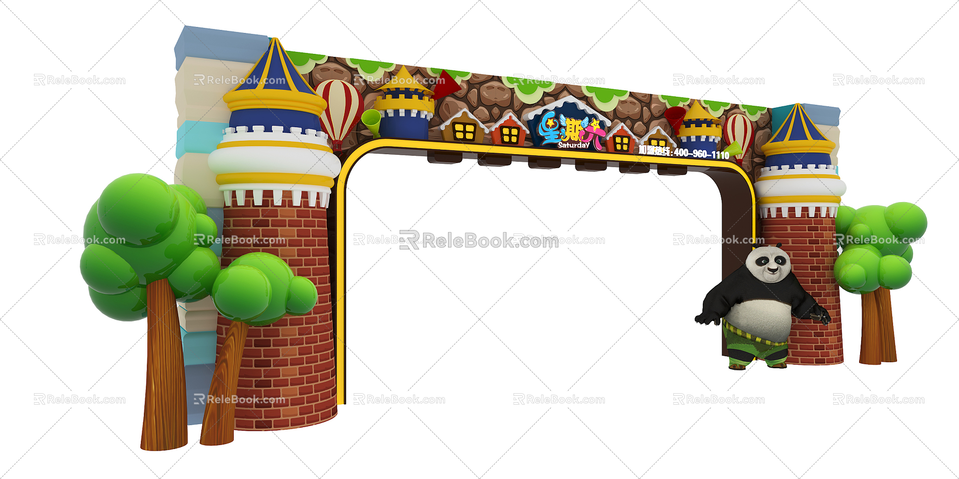 Modern Arch Cartoon Door Head 3d model