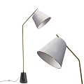 Modern Floor Lamps With Golden Poles Dark Bases And White Shades For Home Decor