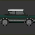 Vintage Green Toy Car With White Roof And Metallic Body Design