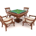 American Mahjong Table and Chair Casual Table 3d model