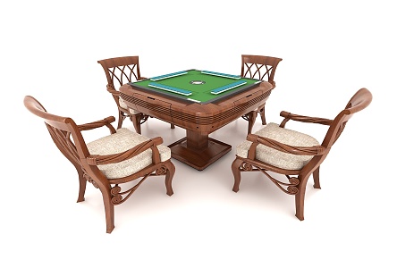 American Mahjong Table and Chair Casual Table 3d model