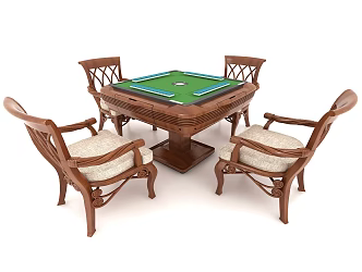 American Mahjong Table and Chair Casual Table 3d model