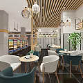 Supermarket Department Store Interior Design With Organized Shelves Various Products And Bright Lighting