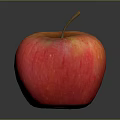 Fresh Red Apple With Yellow Highlights And Glossy Surface On Dark Background