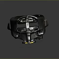 Airliner Brake Caliper Component With Black Housing And Yellow Label