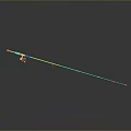 Colorful Fish Caught On Red And Yellow Fishing Rod Against Black Background