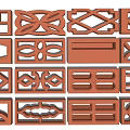 New Chinese-style red brick with carved pattern 3d model