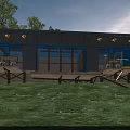 Modern Container Guesthouse With Large Windows Wooden Deck And Green Lawn