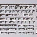 New Chinese-style Hollow-out Carved Chinese-style Corner Flower Pattern Corner Line 3d model