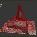 Detailed Seal Statue Perched On Weathered Stone Base With Cobblestone Pavement