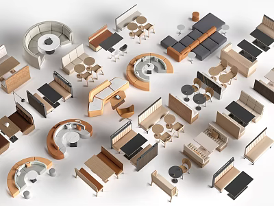 Modern Modular Sofa Set with Multiple Configurations and Stylish Design Elements 3d model