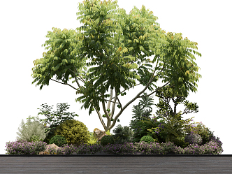 Modern Tree Plant Landscape Cluster 3d model