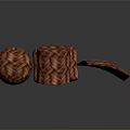 Woven Storage Baskets With Brownish Red Textured Design And Different Shapes For Home