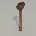 Heavy Duty Sledgehammer With Rusty Metal Head And Wooden Handle