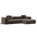 Modern Brown Sectional Sofa with Comfortable Cushions and L Shaped Design 3d model