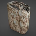 Rusty Old 20 Liter Metal Jerry Can With Weathered Surface And Vintage Design