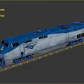 Modern train rail light rail subway high-speed train 3d model