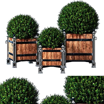 Mediterranean Flower Box Flower Garden Plant Potted Plant 3d model