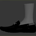 Black Leather Loafers With Metal Buckle And Comfortable Design For Daily Use