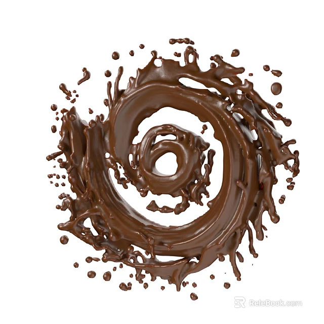 Wall Decor with Chocolate Swirl Splash Design for Modern Artistic Interior 3d model 