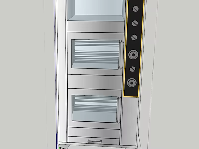 Stainless Steel Oven With Digital Display Multiple Layers And Control Knobs 3d model