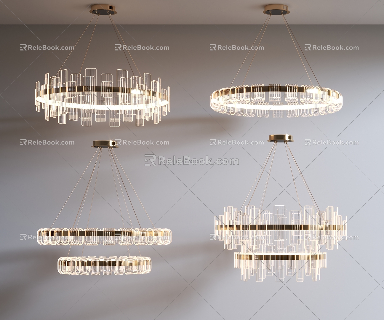 Light Luxury Chandelier Combination Lamp Combination Modern Chandelier Glass Chandelier Chandelier for Guest Restaurant Chandelier Crystal Chandelier 3d model