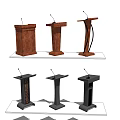 Stylish Functional Desks With Various Designs Brown Black Finishes And Microphones