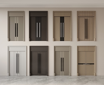 Modern double door 3d model