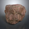 Natural Rustic Wood Stone Decorative Block With Irregular Texture And Brown Color