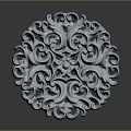 Blue Floral Plant Inspired Decorative Ornament With Intricate Curled Patterns