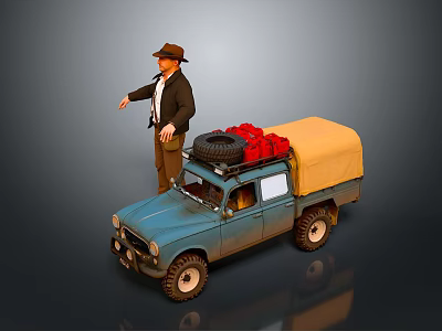 Buggy Pickup Explorer Retro Cars 3d model