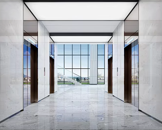 modern elevator hall office elevator hall 3d model