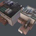 Factory simulation city factory building scene props 3d model