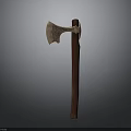 Axe Shaped Sculpture Carving With Wooden Handle And Metal Axe Head Artistic Design