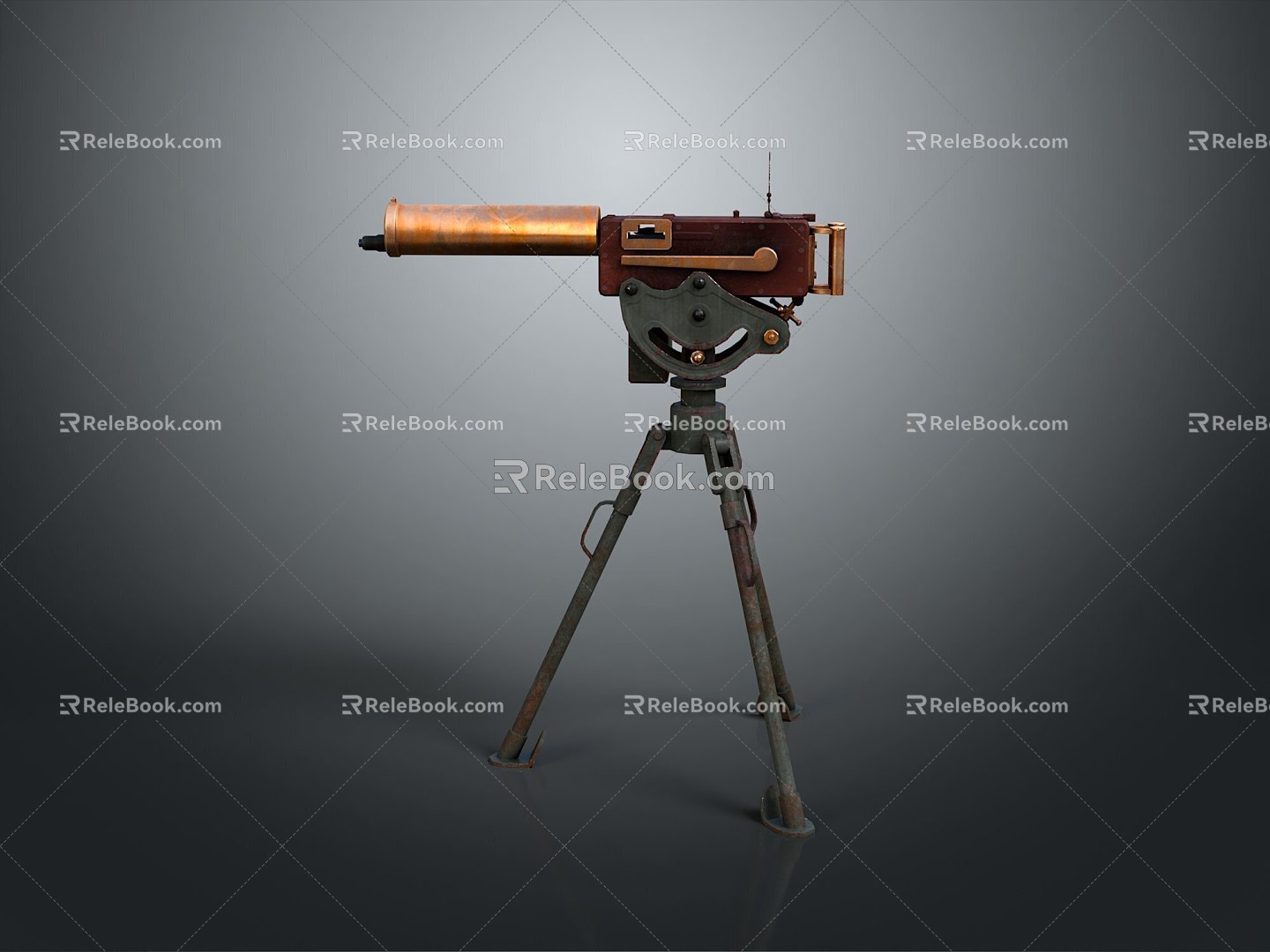 Browning Machine Gun Browning Browning Gatling White Machine Gun Machine Gun Bullet Military 3d model