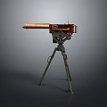 Browning Machine Gun Browning Gatling White Machine Gun Machine Gun Bullet Military 3d model