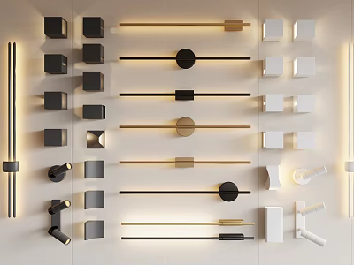 Modern Wall Lamps With Sleek Design And Various Metal Finishes For Home Decor 3d model