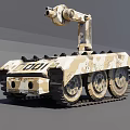 Unmanned Tracked Weapon Platform Camouflage Painted With Turret And Serial Number 001