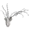 Ruffled White Vase With Olive Branches And Small Olive Fruits Decorative Arrangement