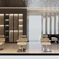 Modern Beauty Hair Salon Interior With Stylish Chairs And Soft Lighting Fixtures