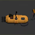 Yellow Portable Weapon Featuring Orange Handle Black Components And Flexible Hose Design 3d model