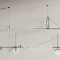 Various Modern Pendant Lights With Linear Circular And Triangular Shapes 3d model