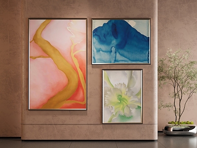 Modern decorative painting combination 3d model