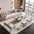New Chinese Sofa Coffee Table Combination 3d model